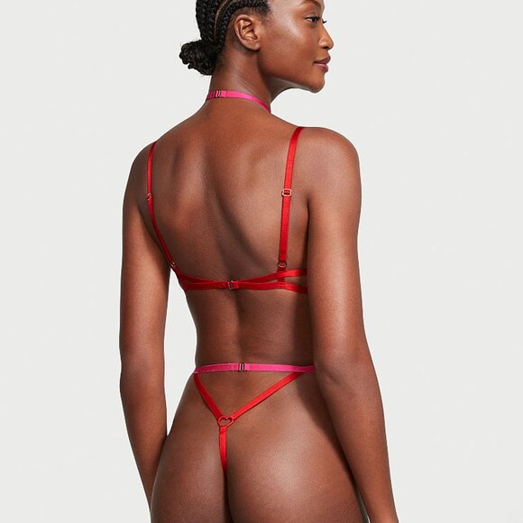 LARGE {Victoria's Secret} Red and Pink Hearts Strappy Bodysuit - Picture 7 of 8